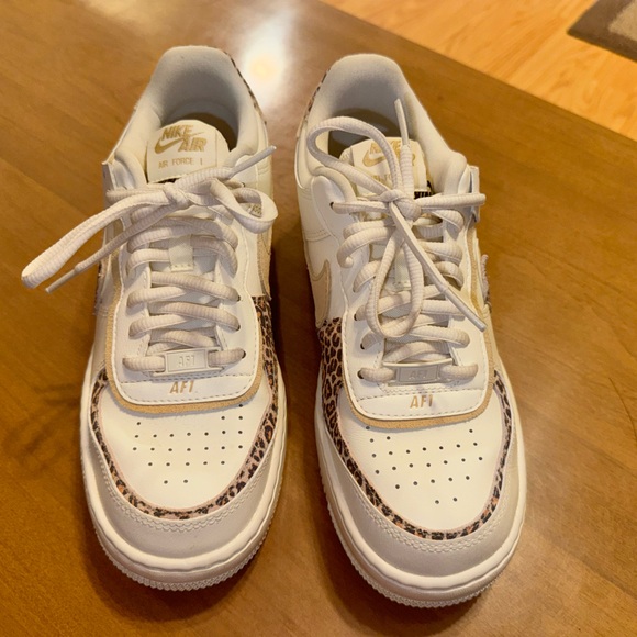 Nike Air Force 1 Low Shadow Cream Leopard / Cheetah Print Womens AF1 - Picture 4 of 5